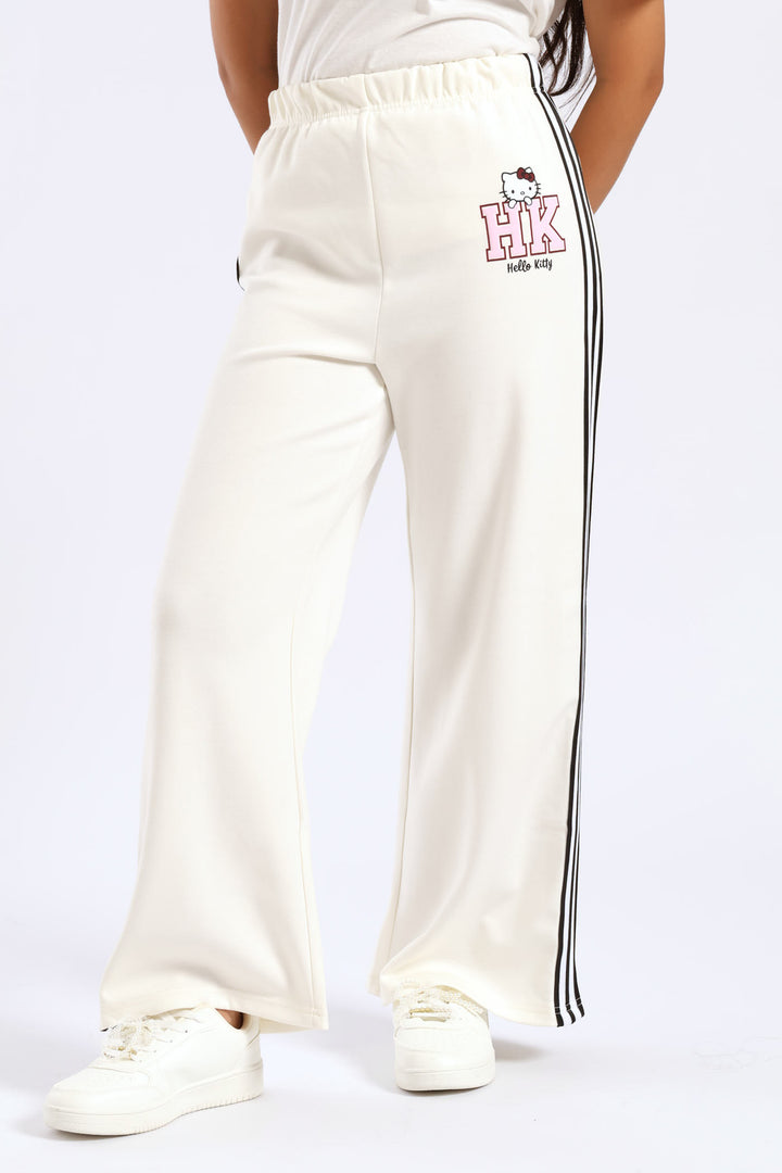 Girls Sport Wide Leg Pants - Milk