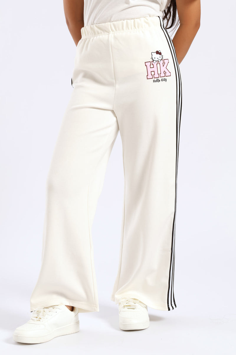Girls Sport Wide Leg Pants - Milk