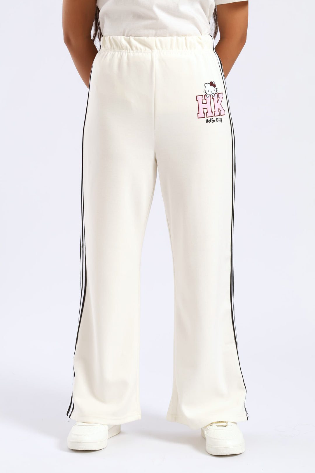 Girls Sport Wide Leg Pants - Milk
