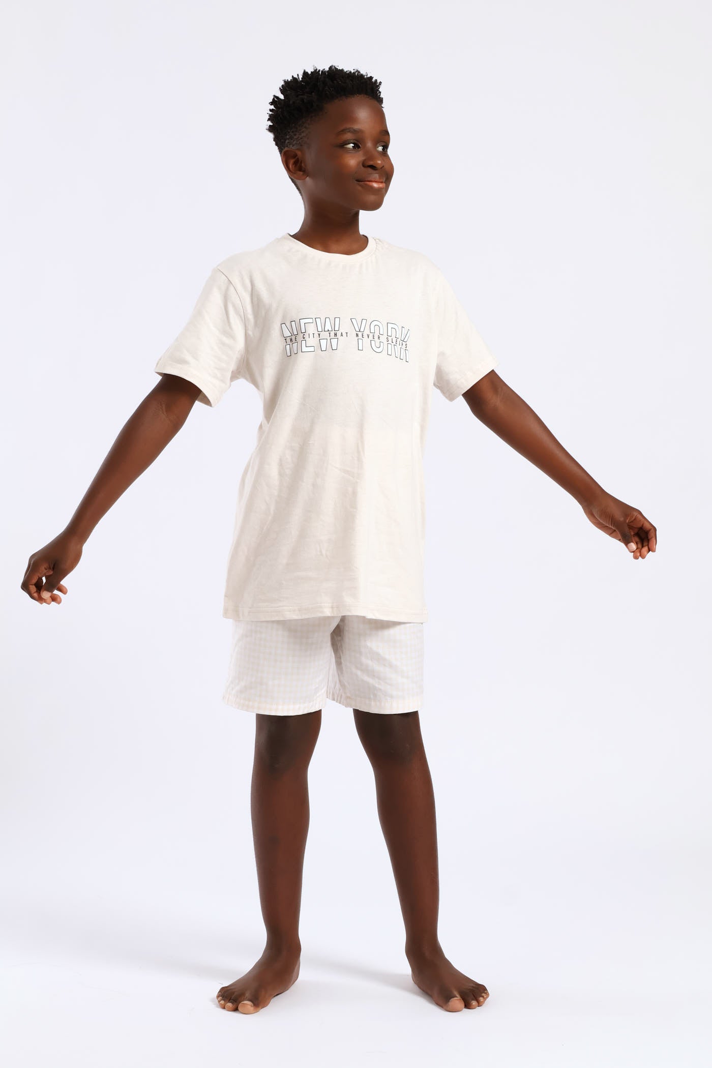 Boys Boys Top & Woven Bottom New York Sleep Set - Stone – Edgars