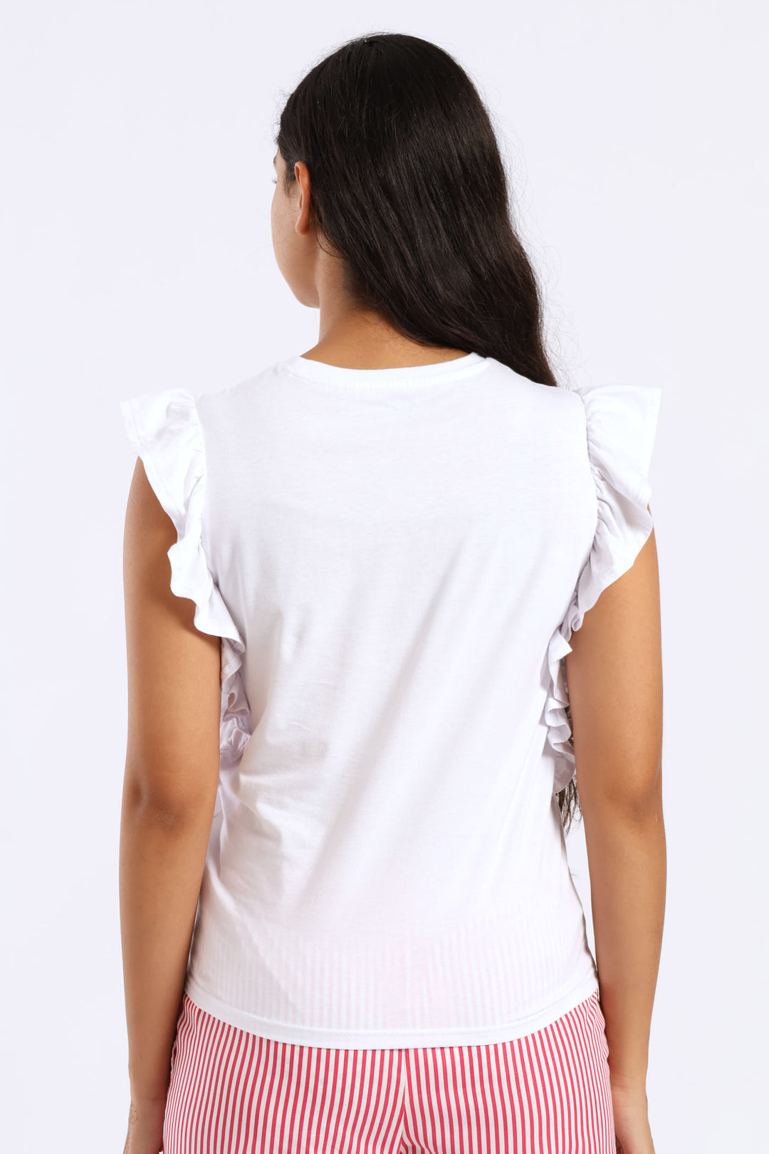 Girls Jessica Frill Tee - White