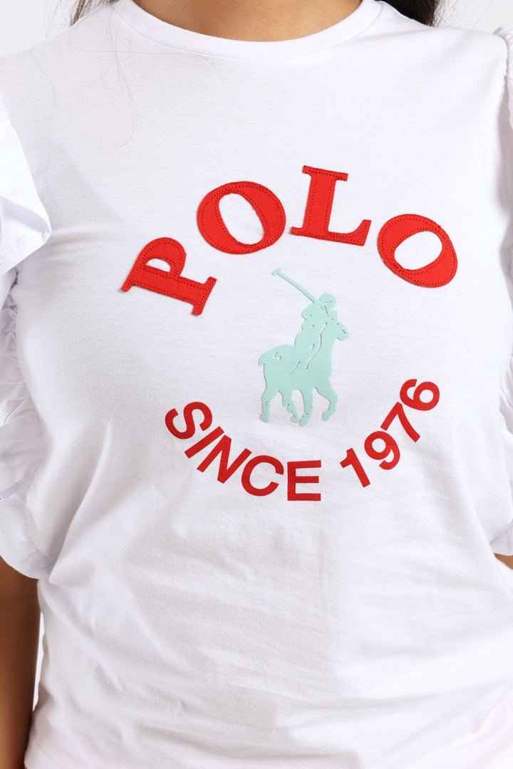 Girls Jessica Frill Tee - White