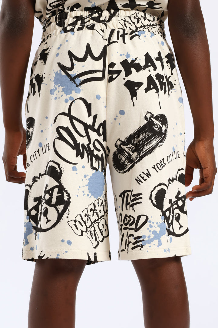 Boys Teddy Skate Short - Stone