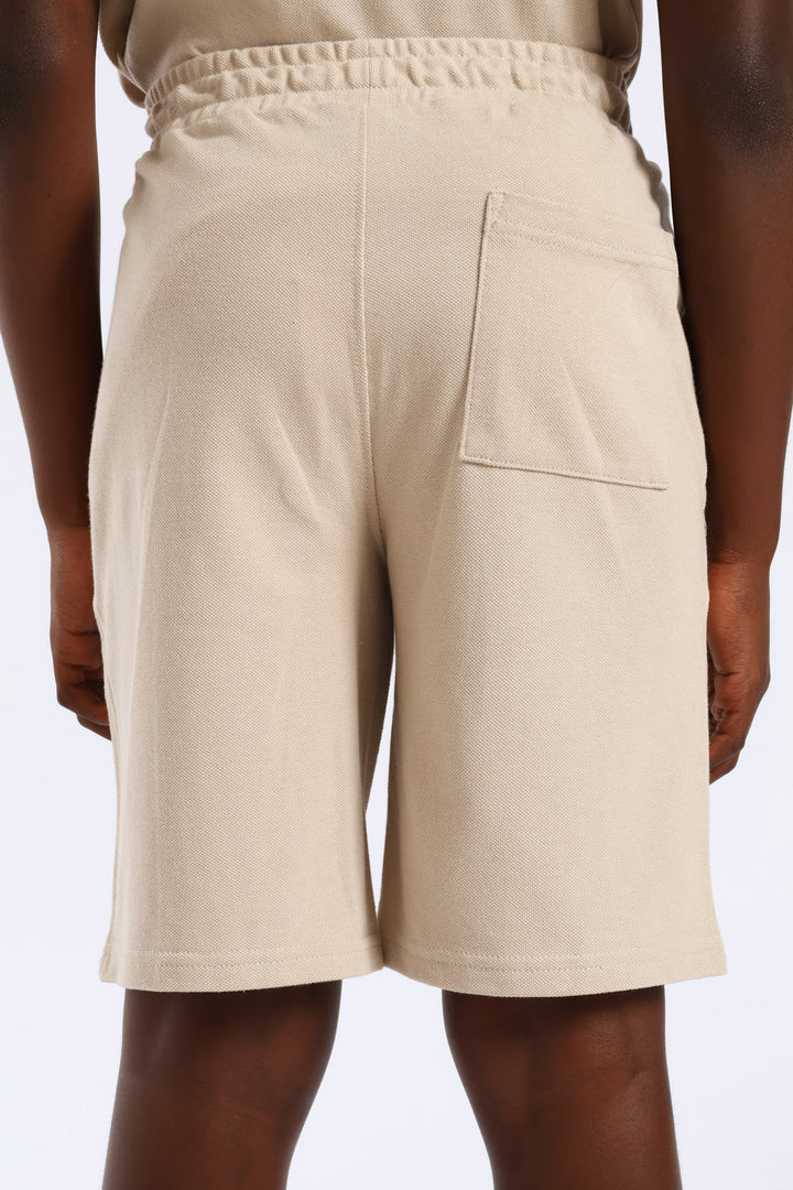 Boys Pique Short - Stone