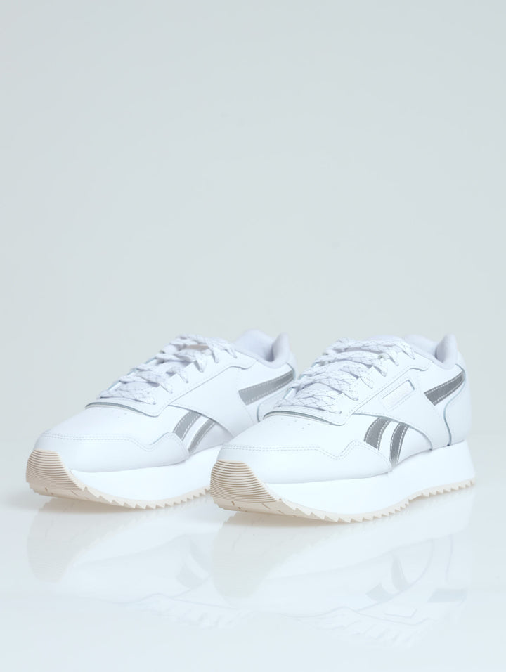 Ladies Glide Double Ripple Sneaker - White/Pink