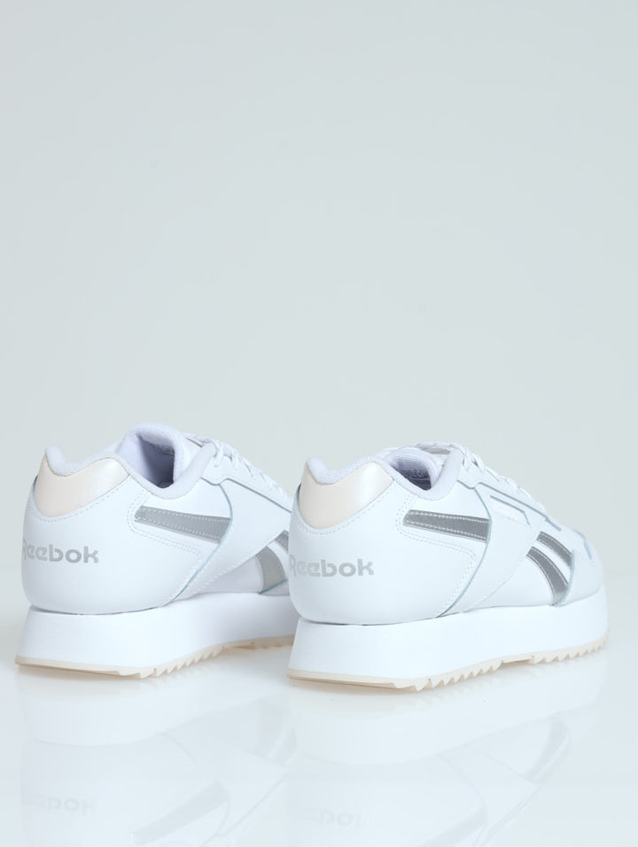 Ladies Glide Double Ripple Sneaker - White/Pink