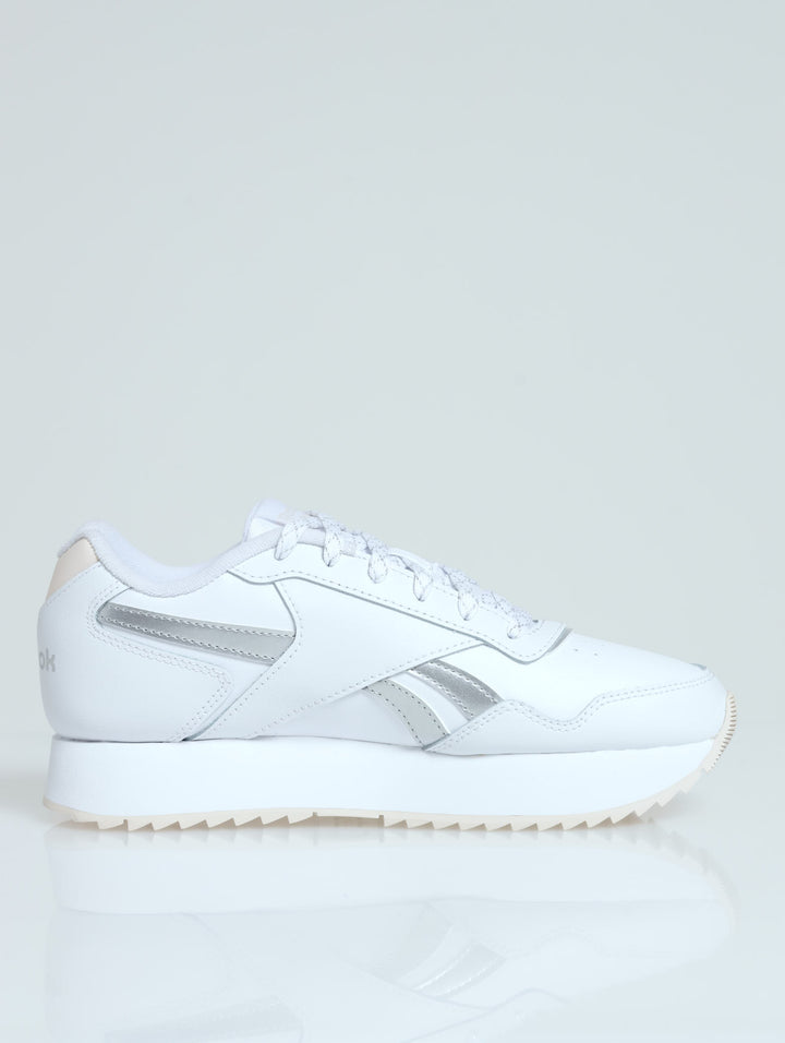 Ladies Glide Double Ripple Sneaker - White/Pink