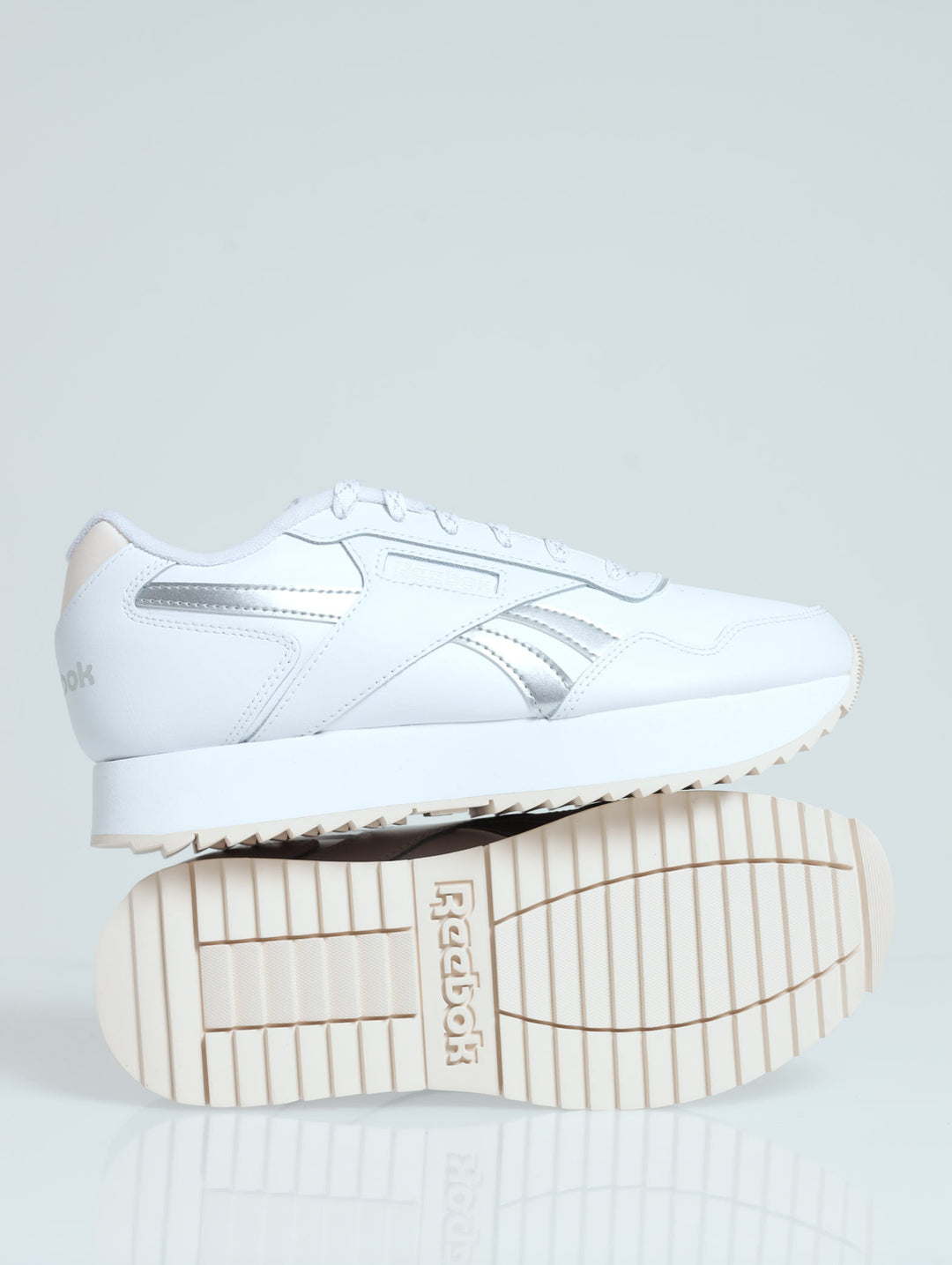 Ladies Glide Double Ripple Sneaker - White/Pink