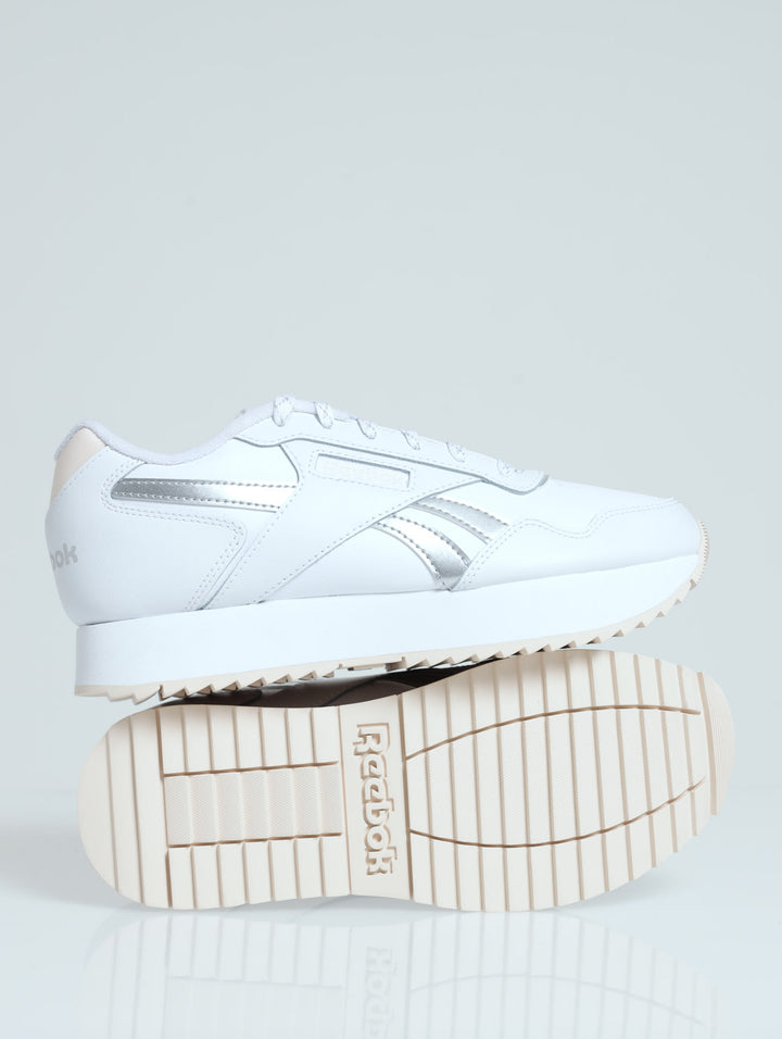 Ladies Glide Double Ripple Sneaker - White/Pink