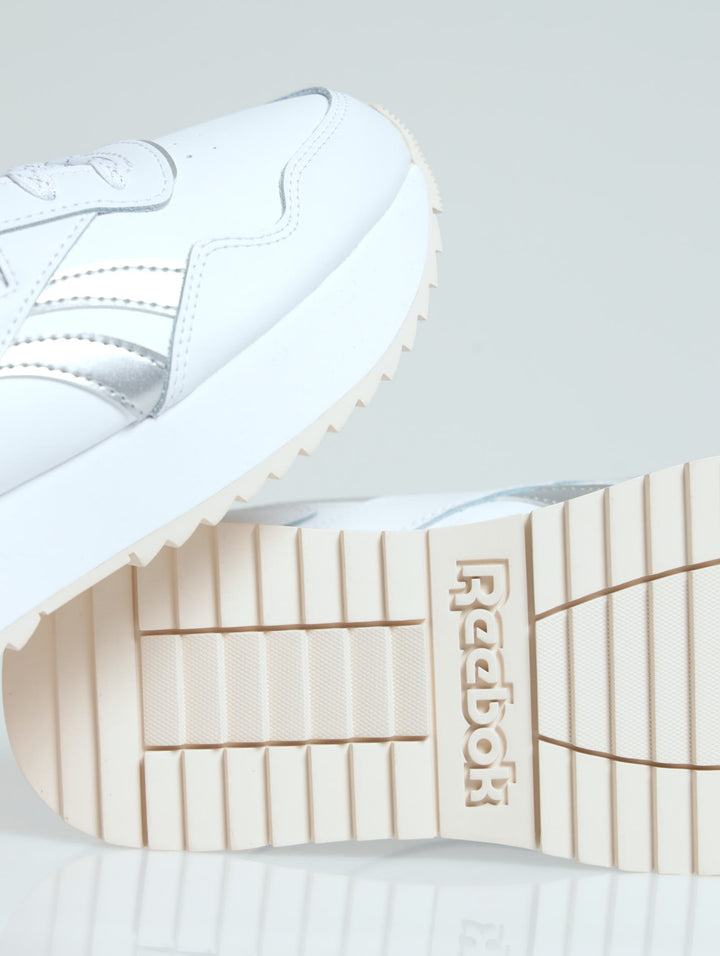 Ladies Glide Double Ripple Sneaker - White/Pink