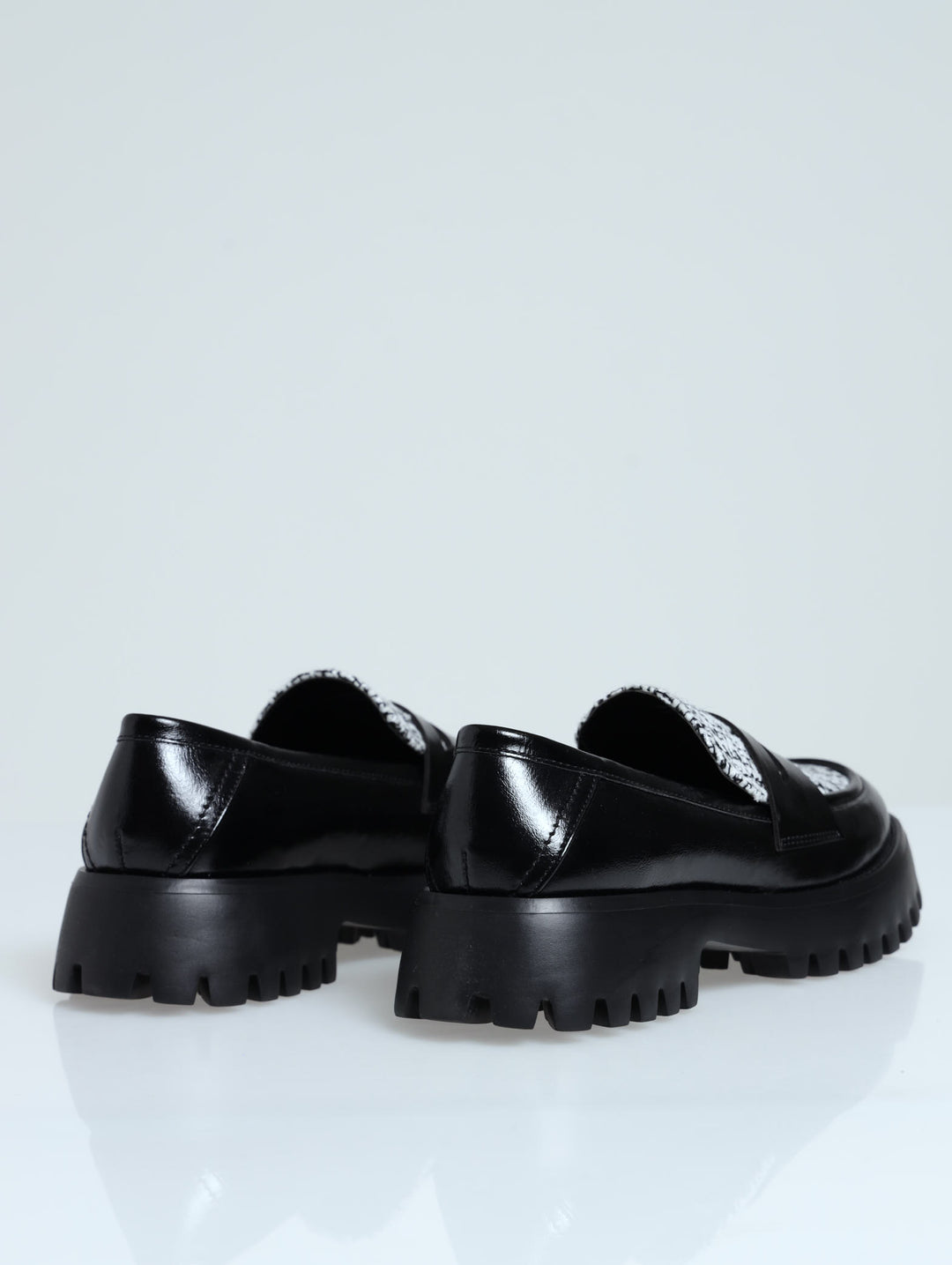 Shylo Chunky Studded Loafer - Black/White