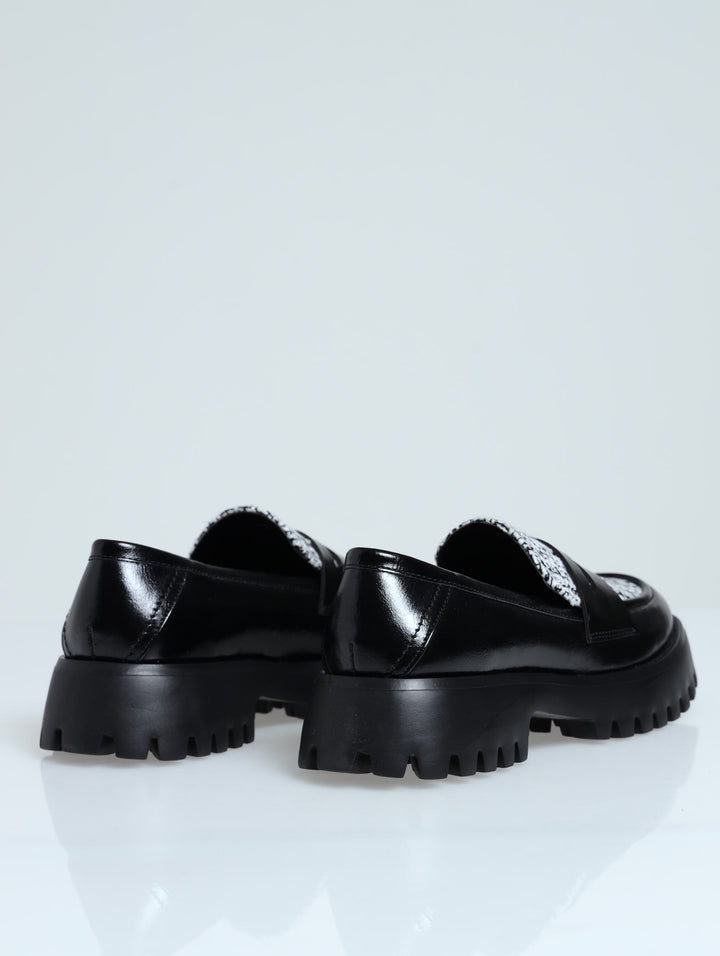 Shylo Chunky Studded Loafer - Black/White