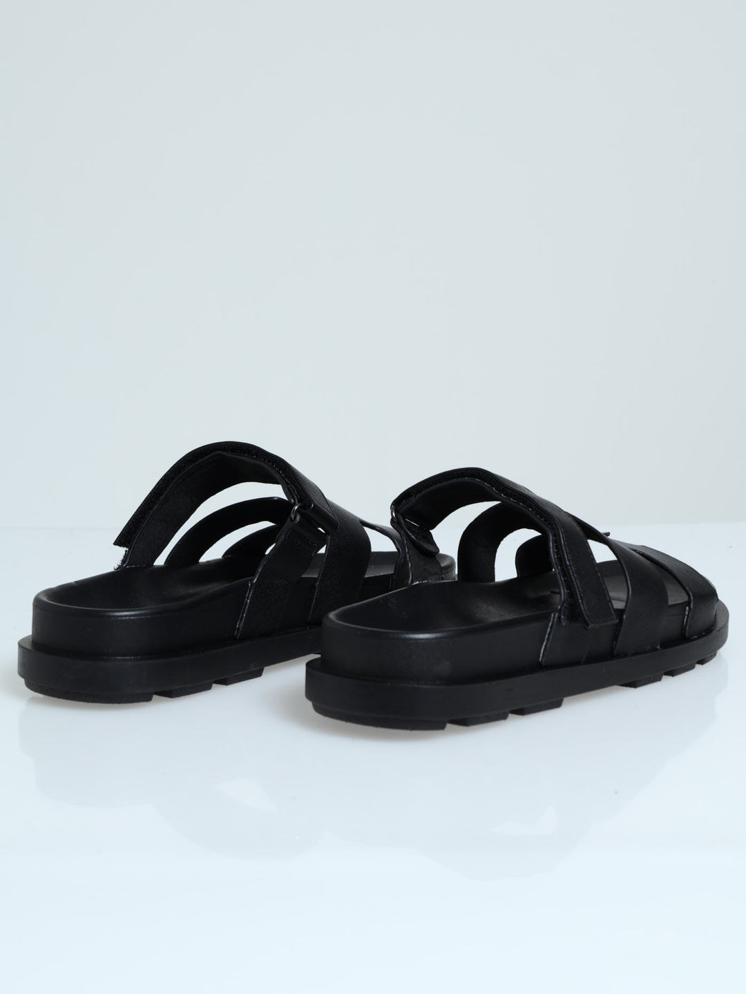 H-Mule Sandal With Strap - Black
