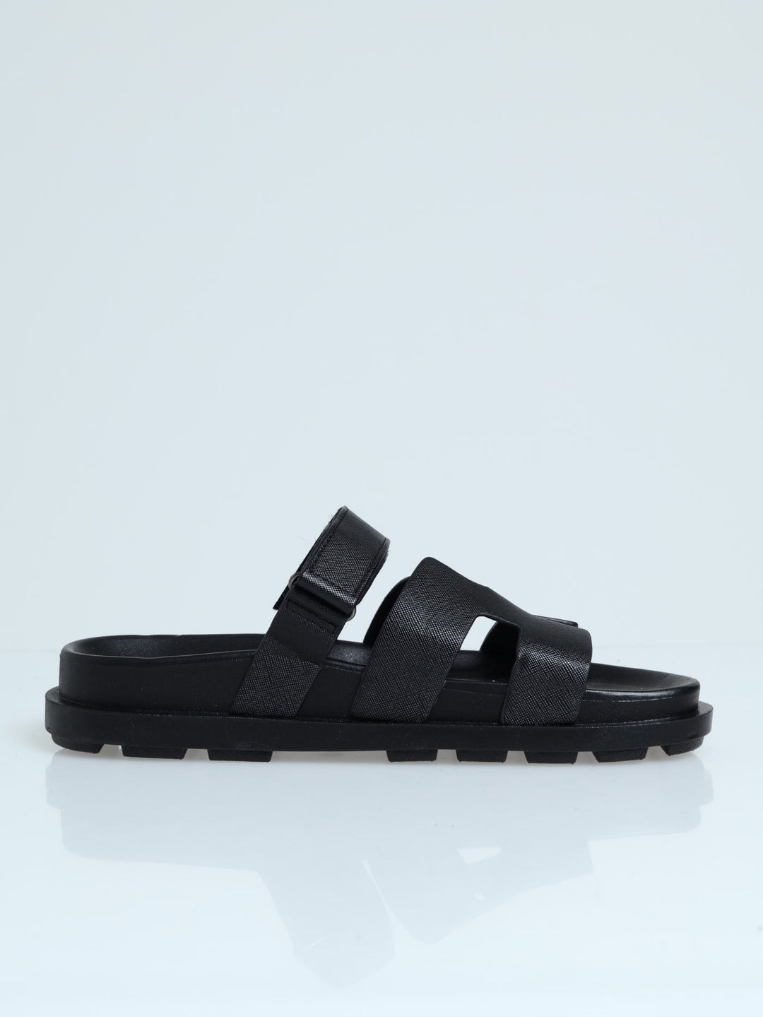 H-Mule Sandal With Strap - Black