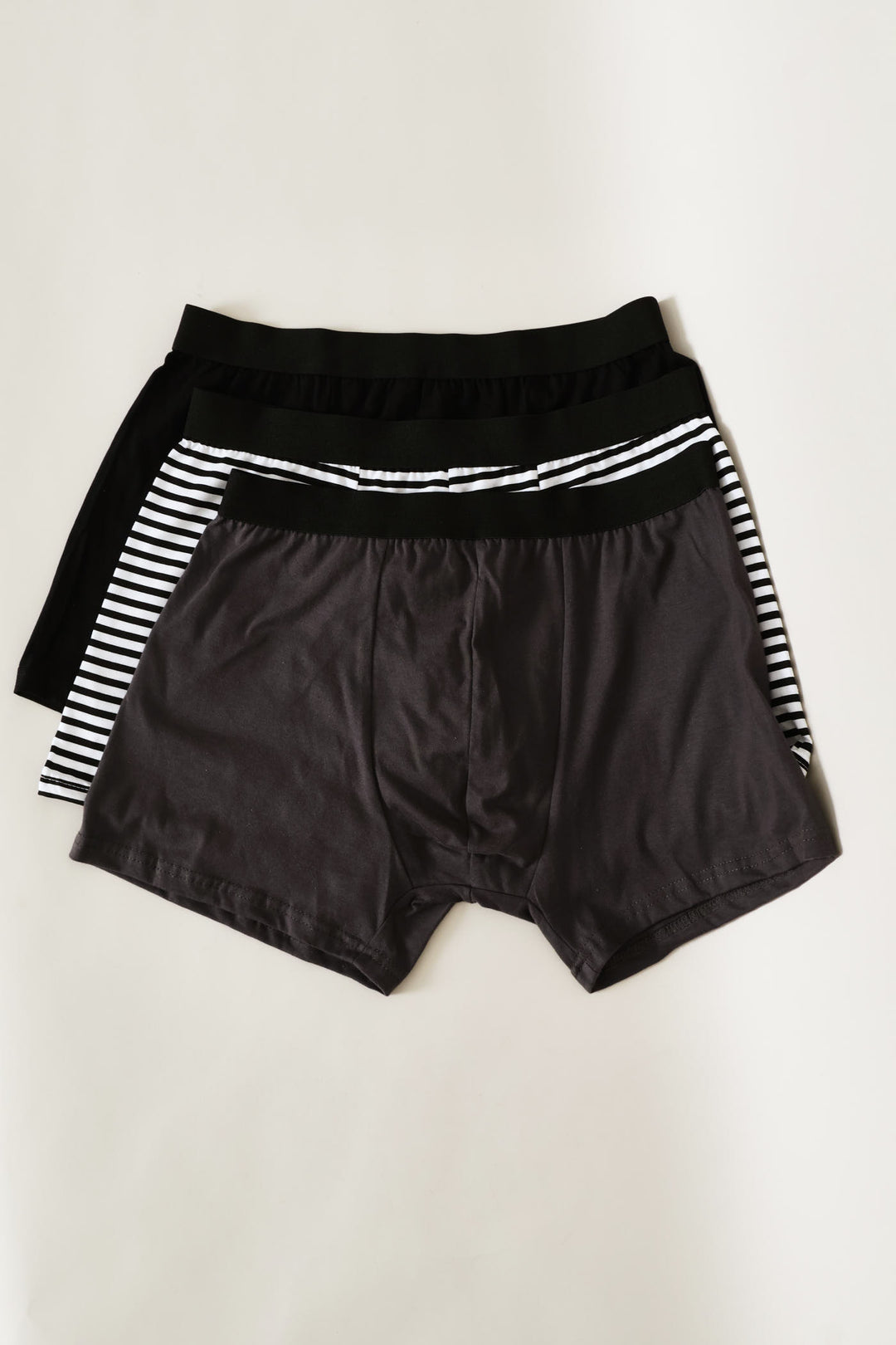 3 Pack Value Trunks - Charcoal/Stripe/Black