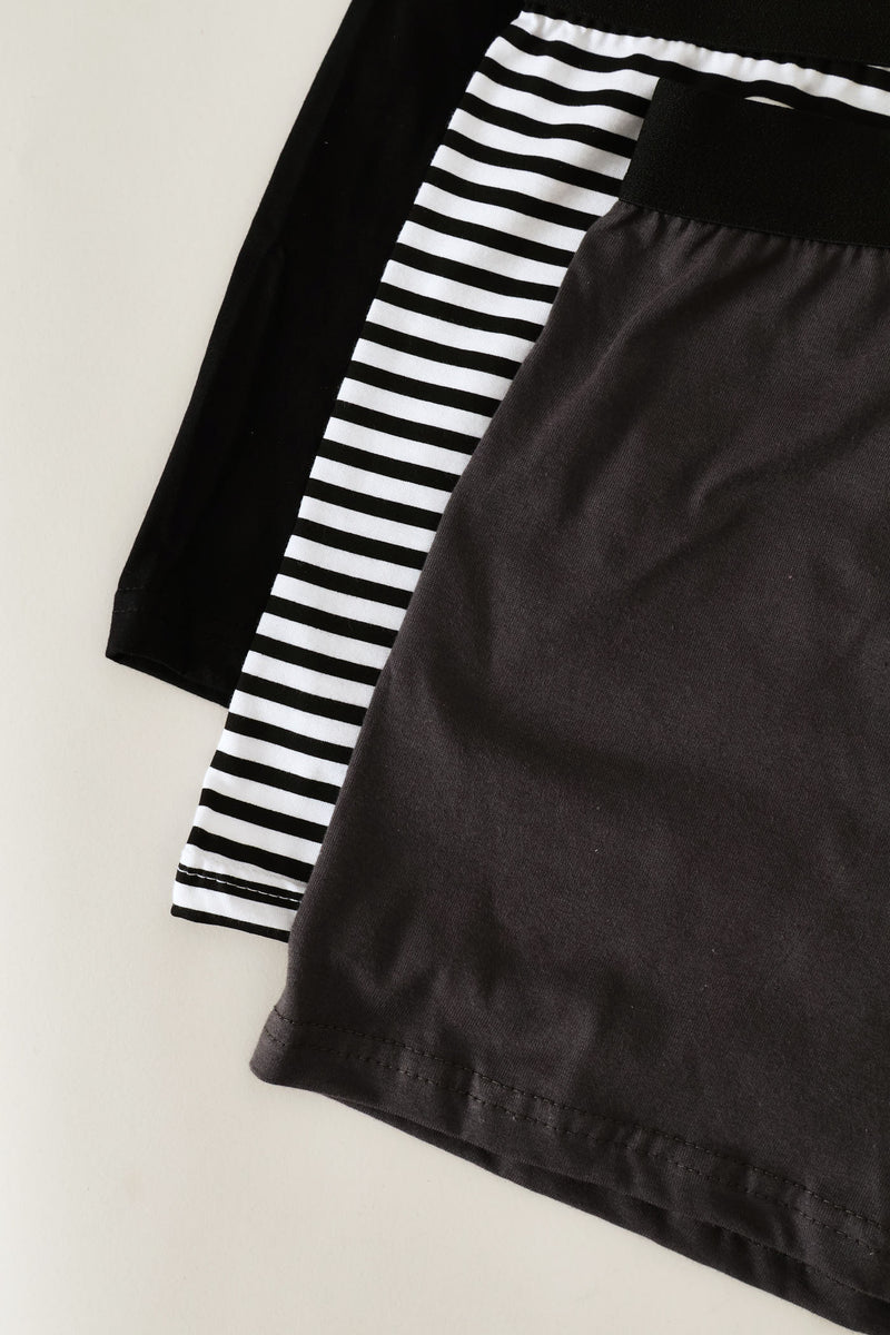 3 Pack Value Trunks - Charcoal/Stripe/Black