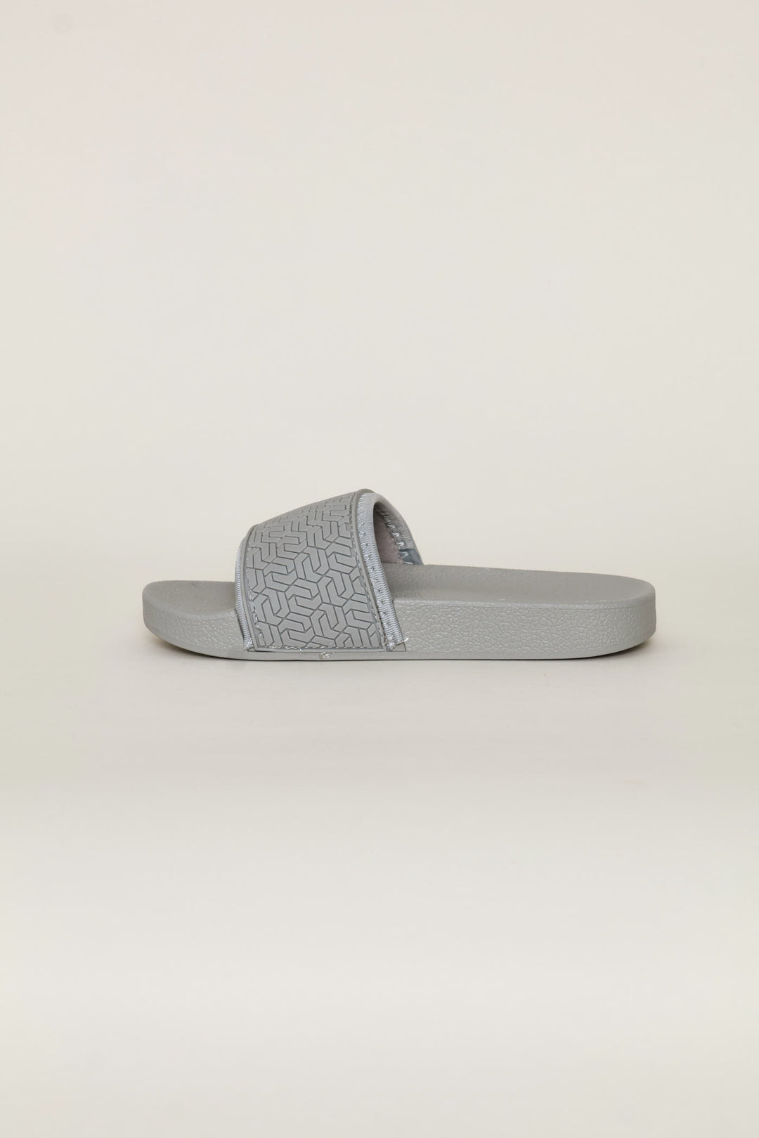 Boys Geo Rubber Vamp Slide - Grey