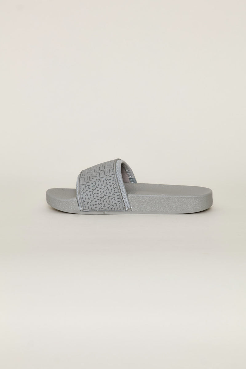 Boys Geo Rubber Vamp Slide - Grey