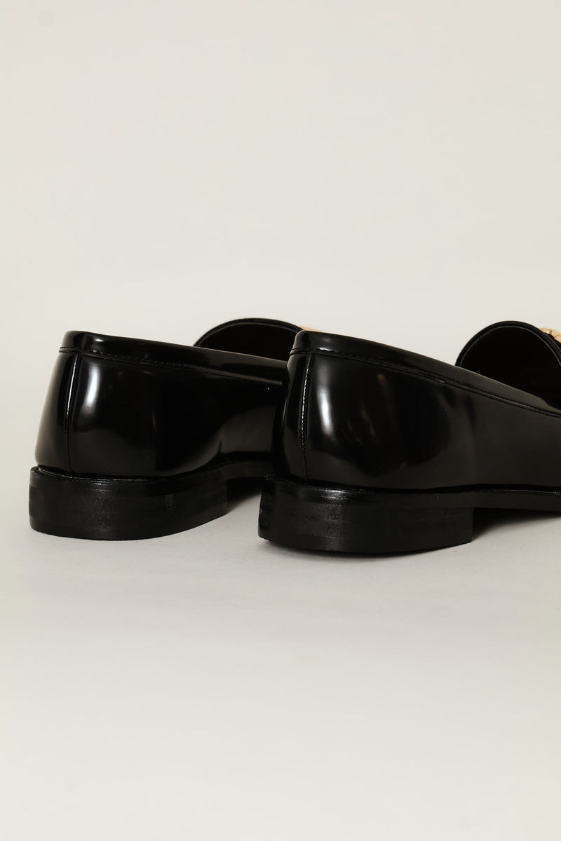 Metal Loop Trim Loafer - Black