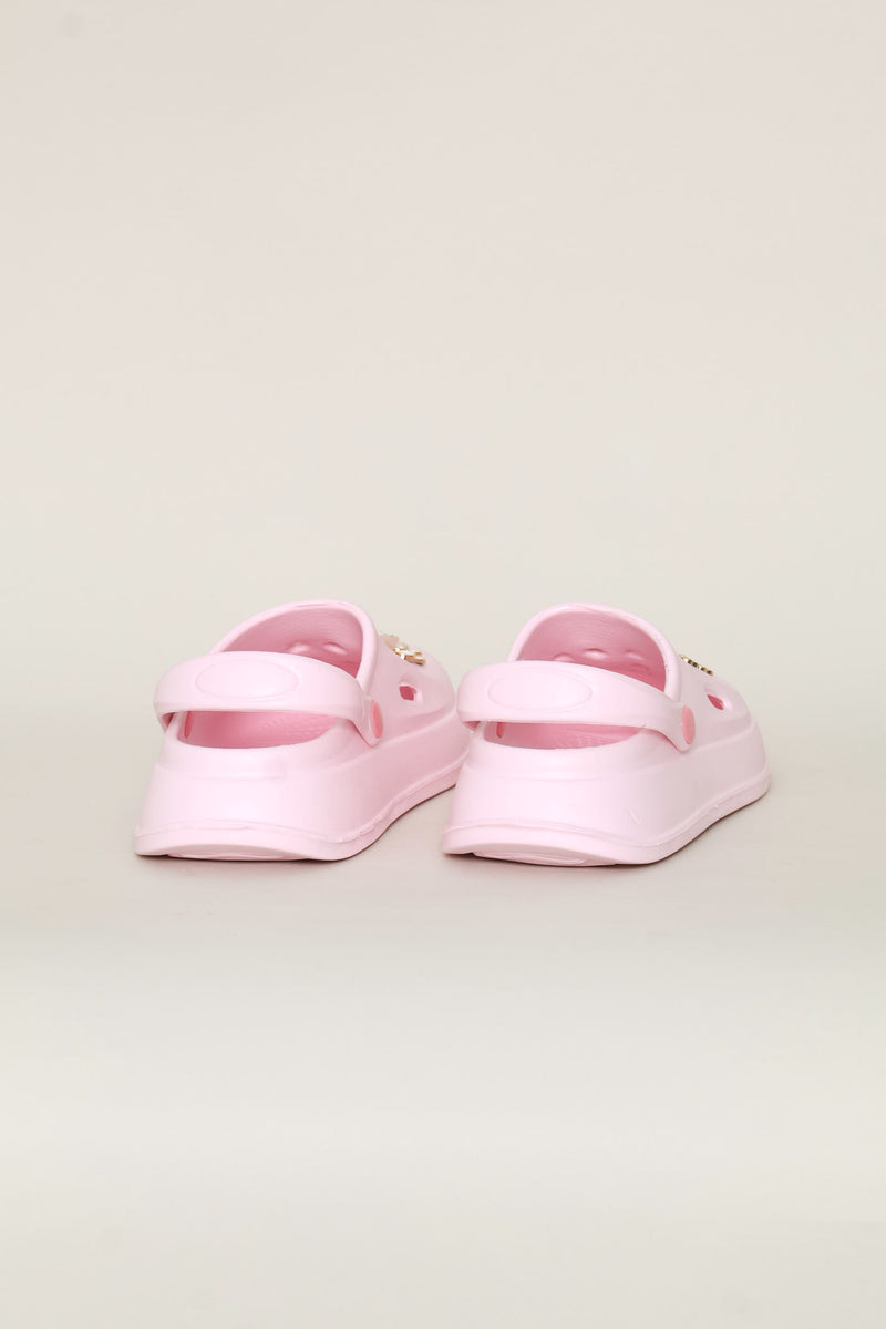 Girls Embellished Clog - Light Pink