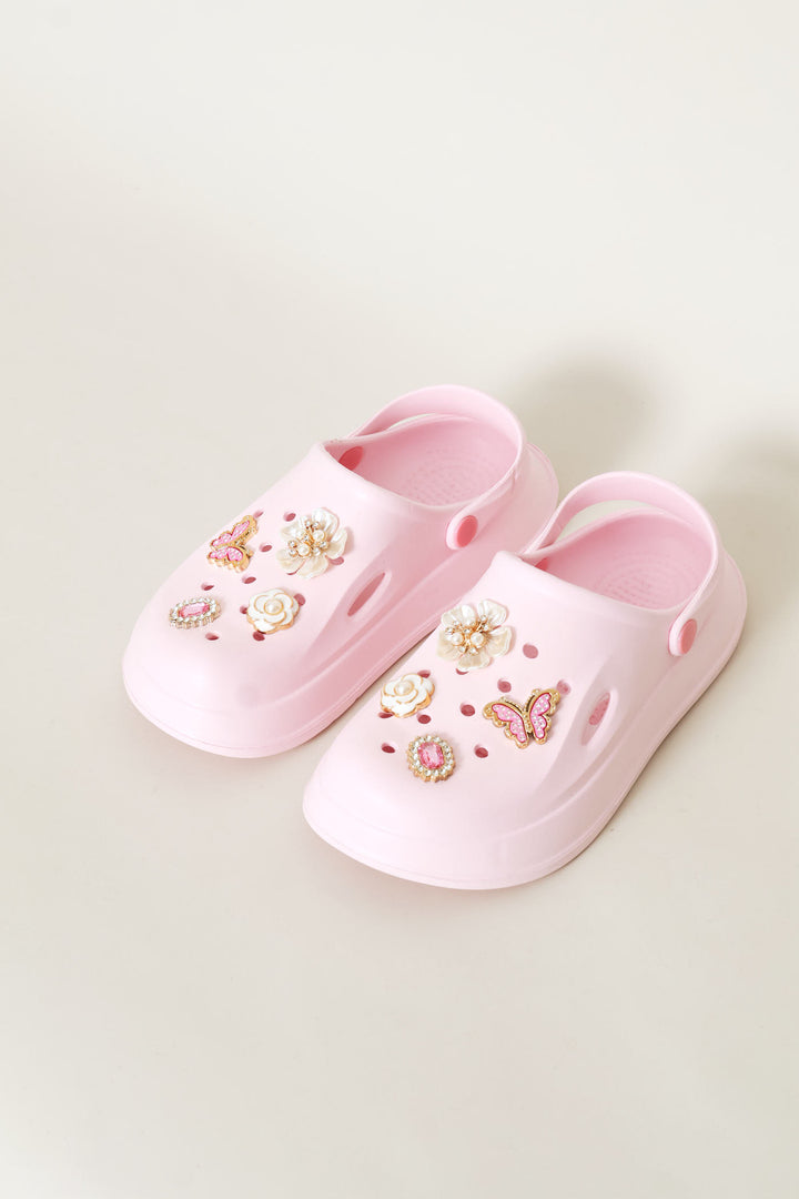 Girls Embellished Clog - Light Pink