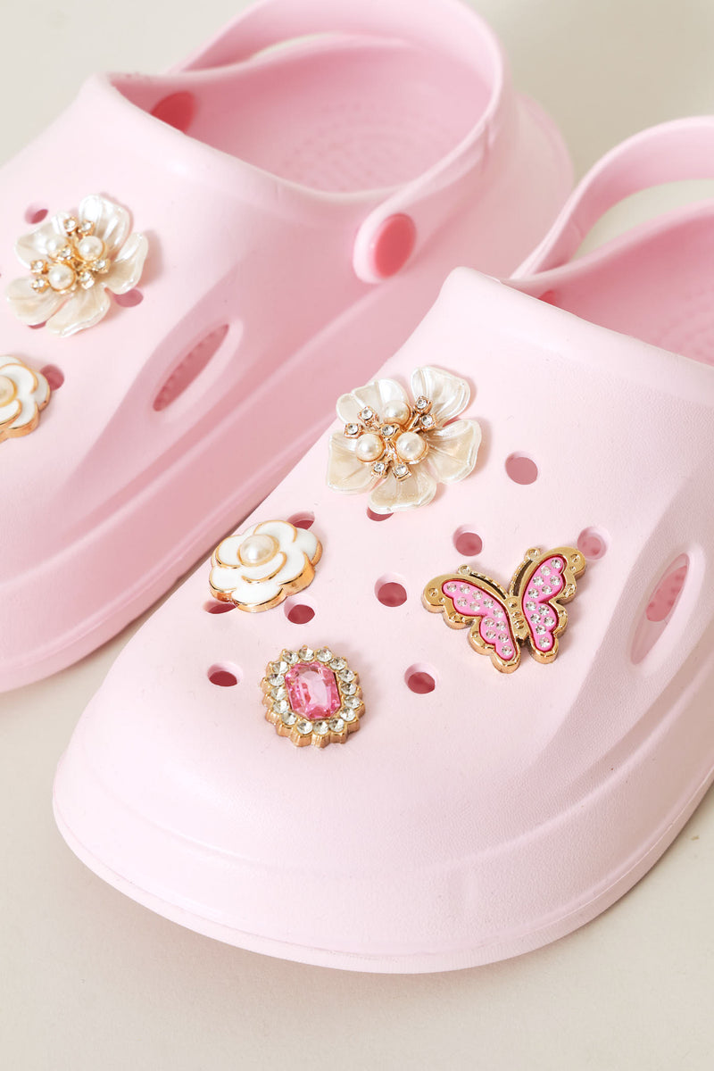 Girls Embellished Clog - Light Pink