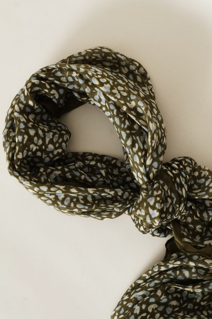 Printed Light Weight Scarf - Olive