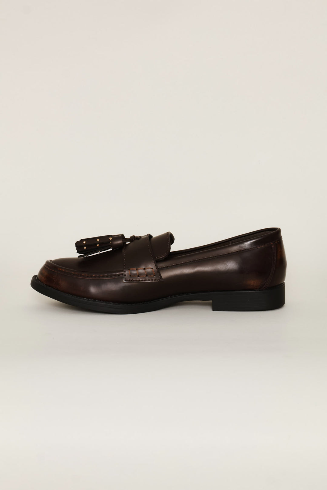Studded Tassle Loafer - Chocolate