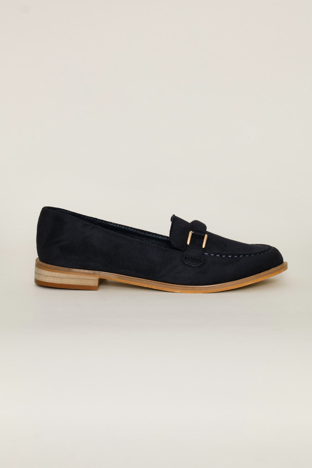 Metal Trim Loafer - Navy