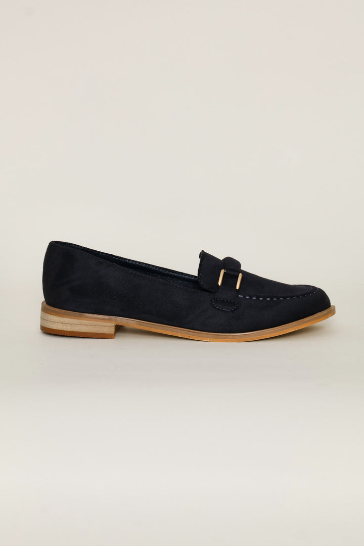 Metal Trim Loafer - Navy