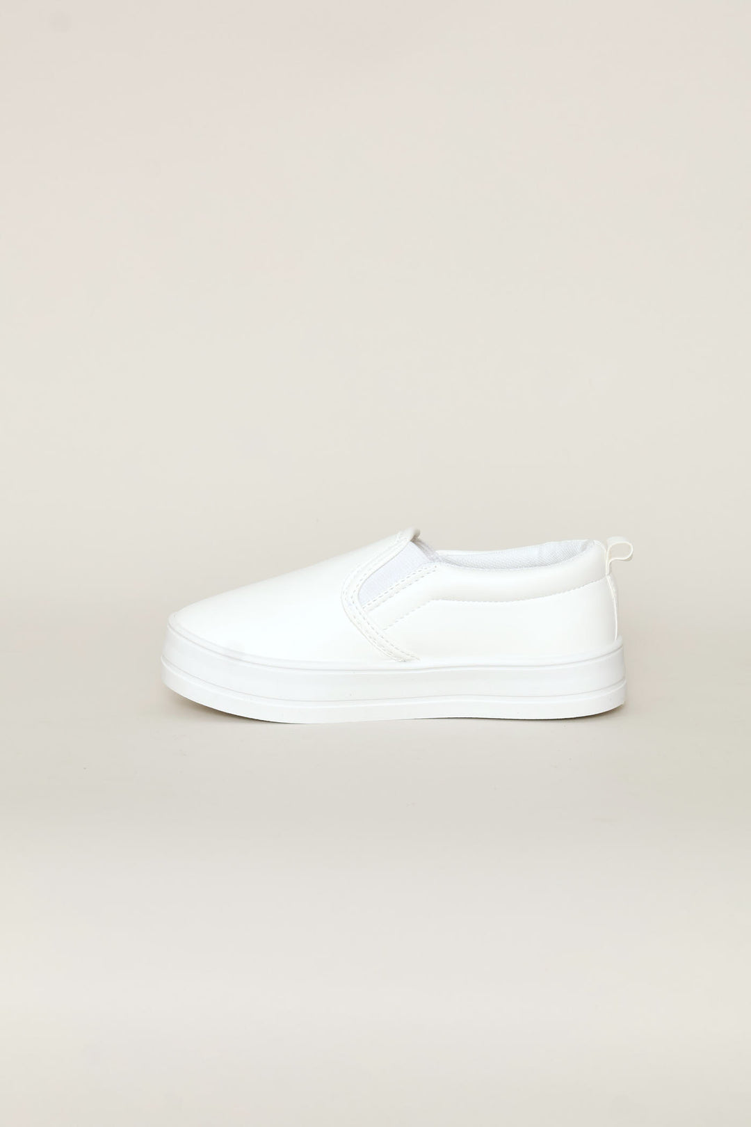Girls Platform Slip On Sneaker - White
