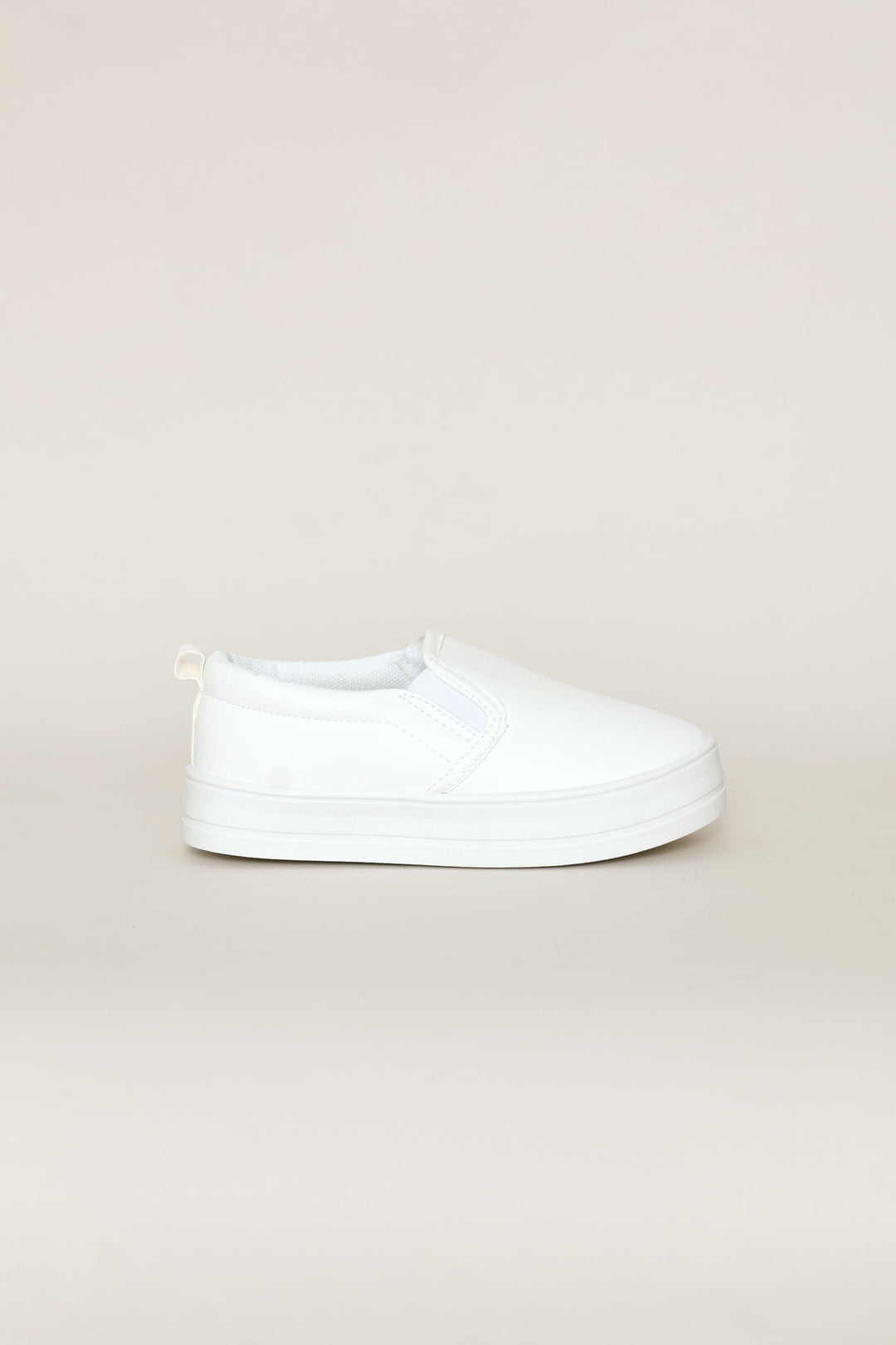Girls Platform Slip On Sneaker - White