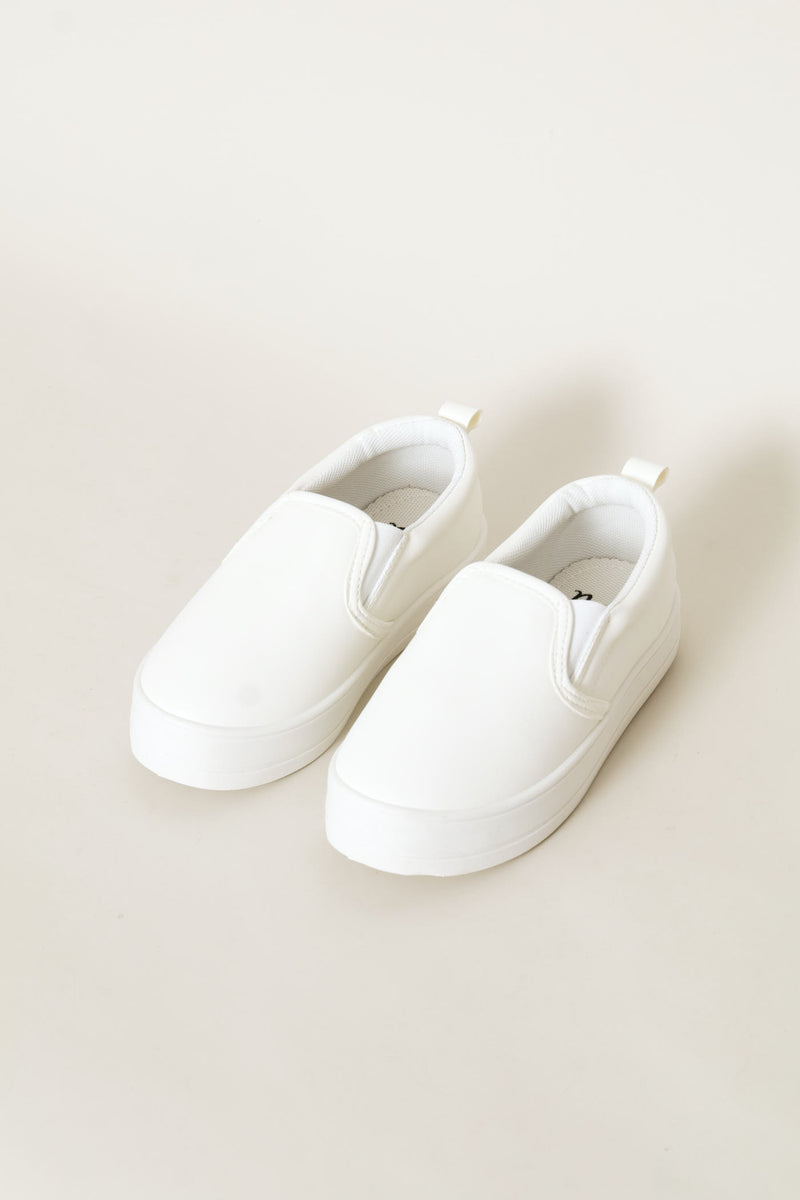 Girls Platform Slip On Sneaker - White