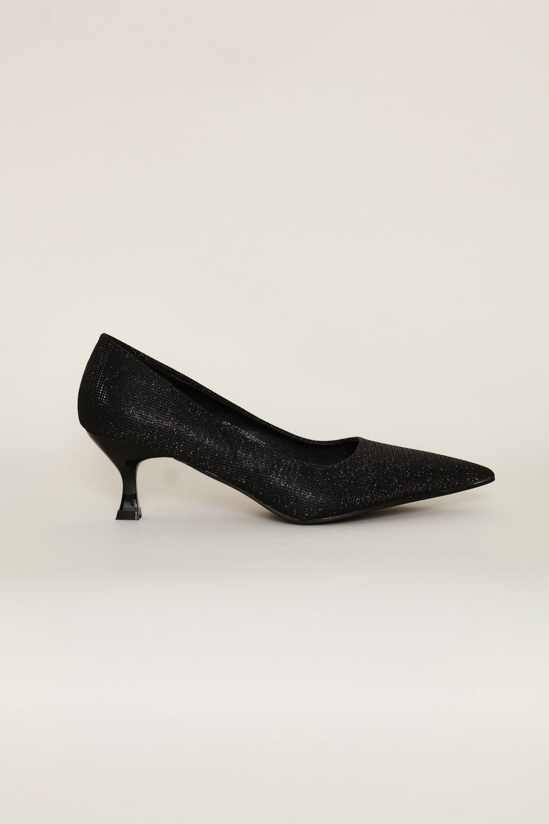 Lurex  Kitten Court Heel - Black