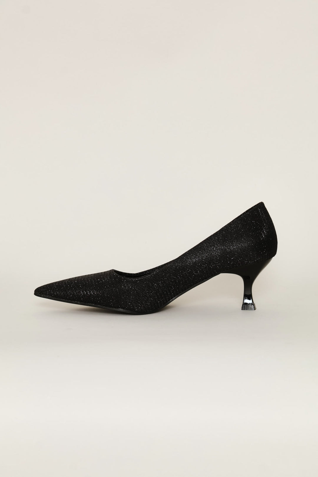Lurex  Kitten Court Heel - Black