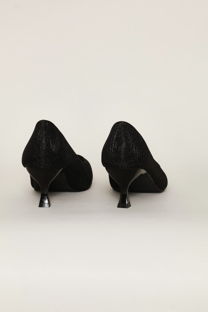 Lurex  Kitten Court Heel - Black