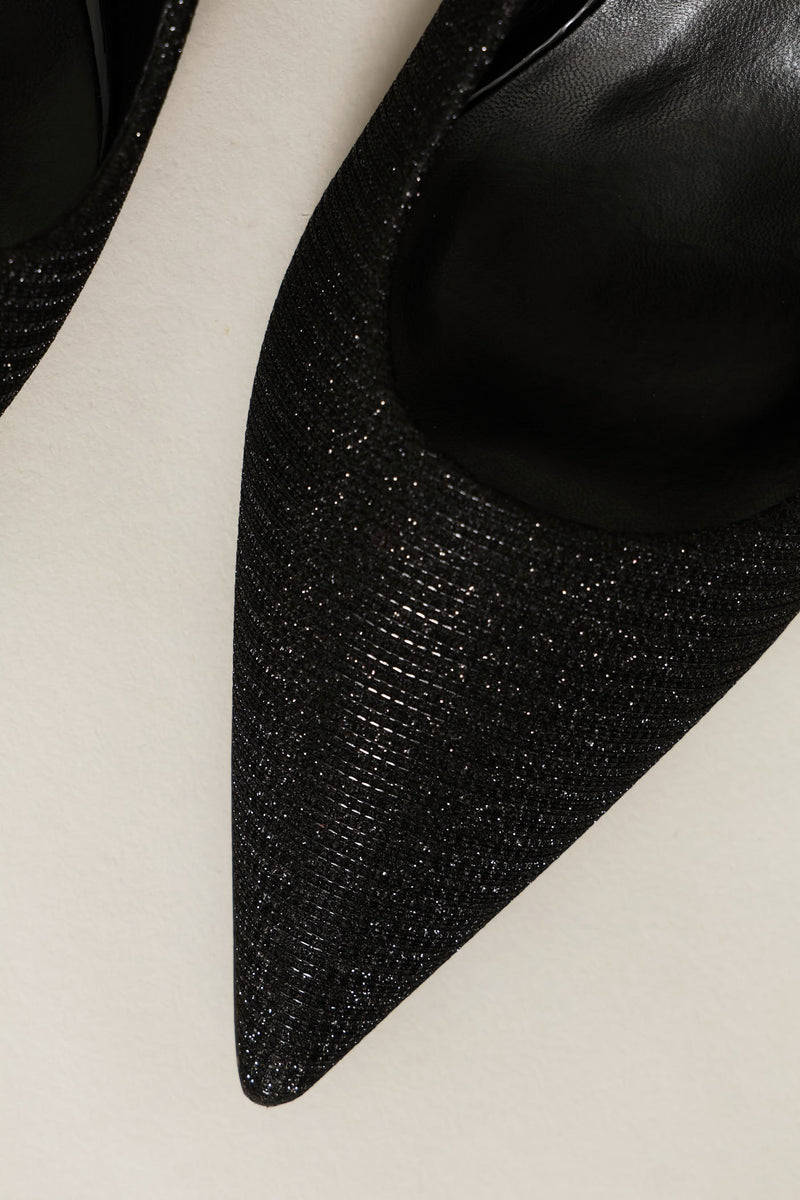 Lurex  Kitten Court Heel - Black
