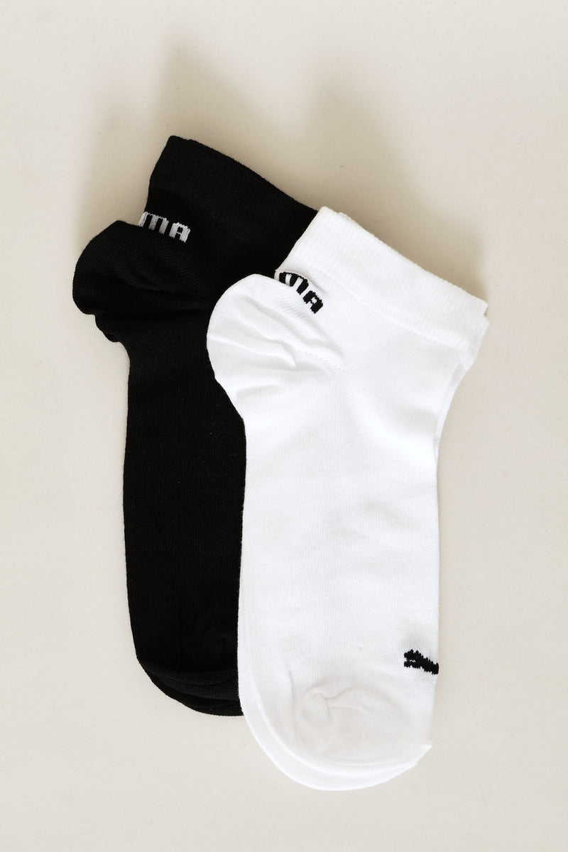 2 Pack Low Cut Socks - Black/White