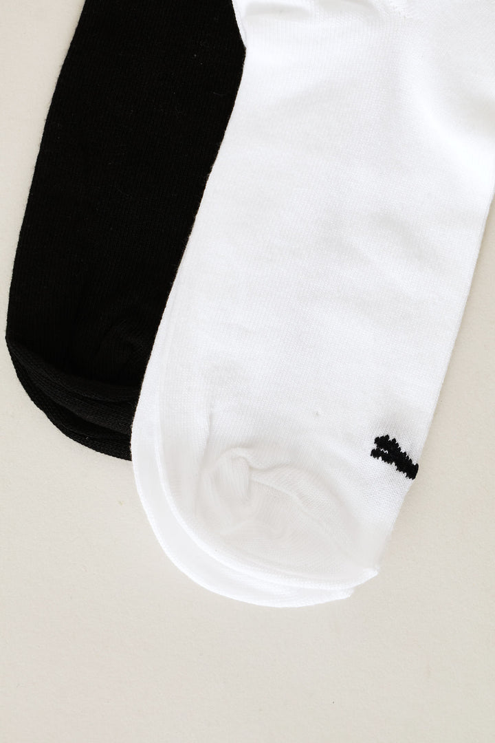 2 Pack Low Cut Socks - Black/White
