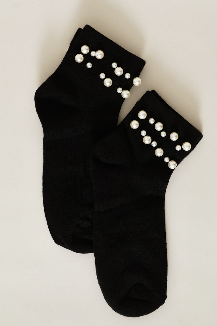 2 Pack Pearl Mid Crew Socks - Black