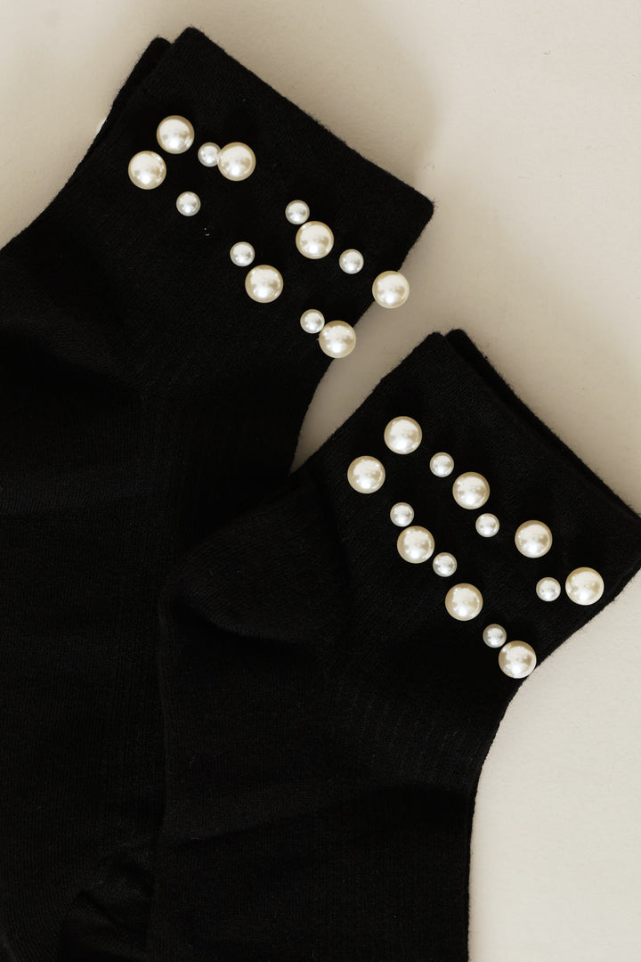 2 Pack Pearl Mid Crew Socks - Black