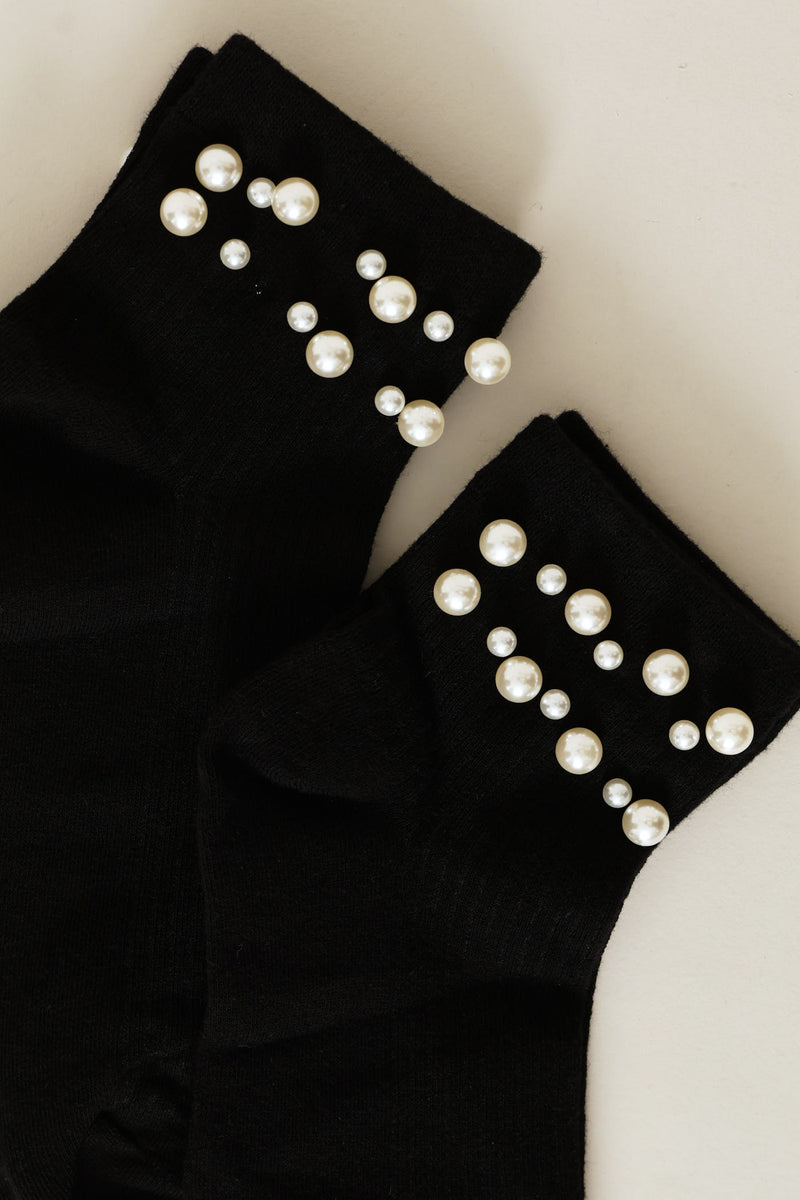 2 Pack Pearl Mid Crew Socks - Black