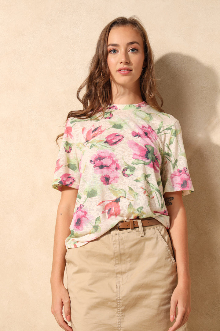 Burnout Henley Top - Multi