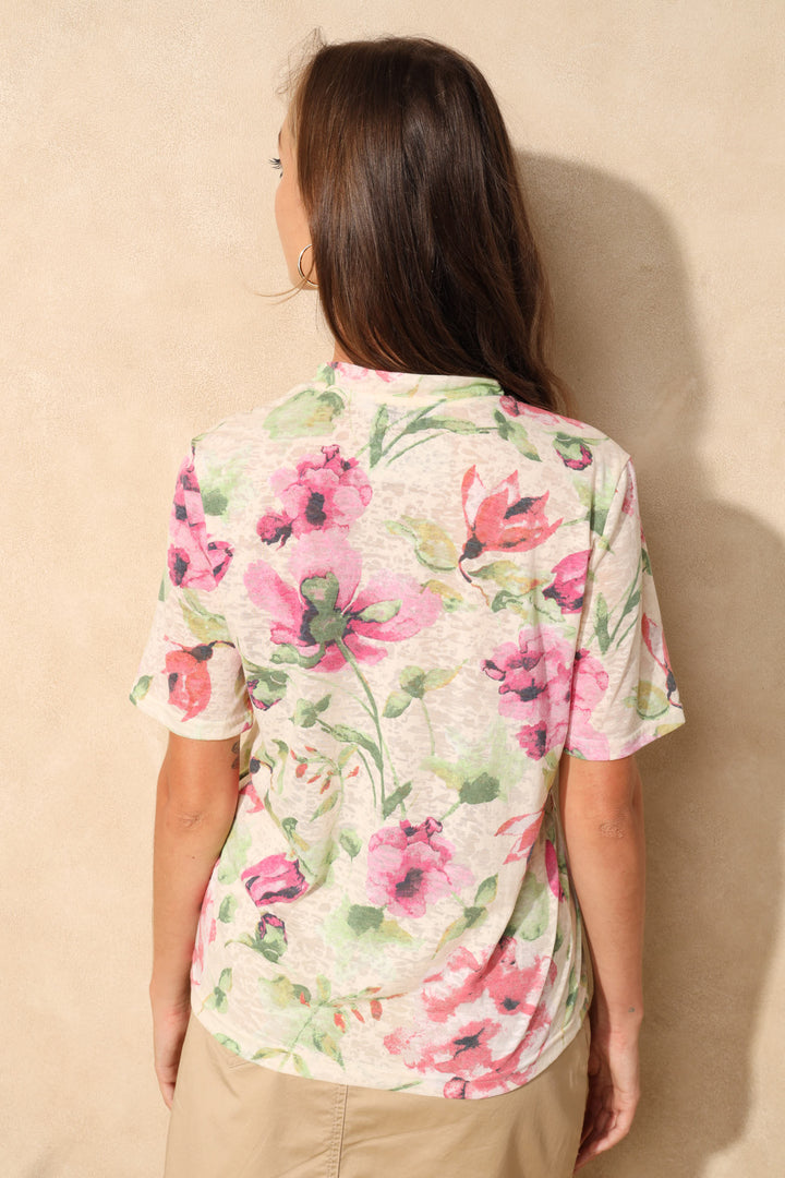 Burnout Henley Top - Multi