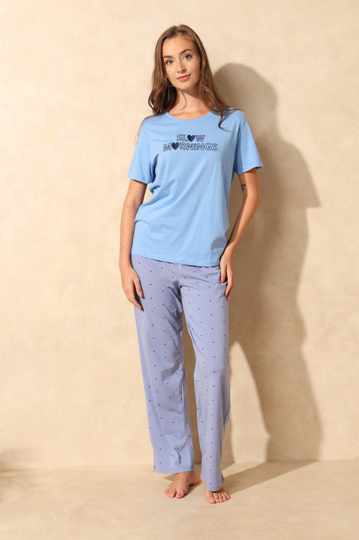 Short Sleeve Sleep Tee - Light Blue