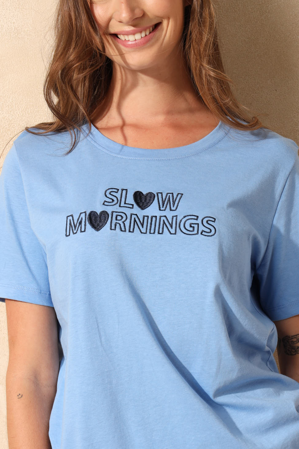 Short Sleeve Sleep Tee - Light Blue