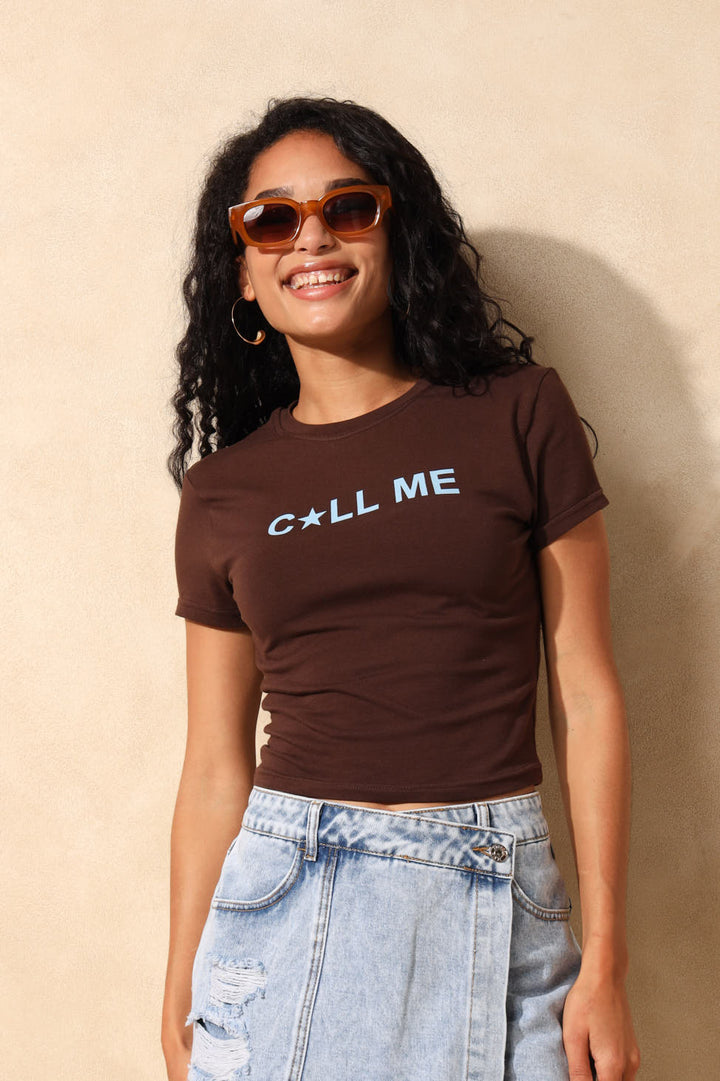 Call Me Baby Tee - Chocolate