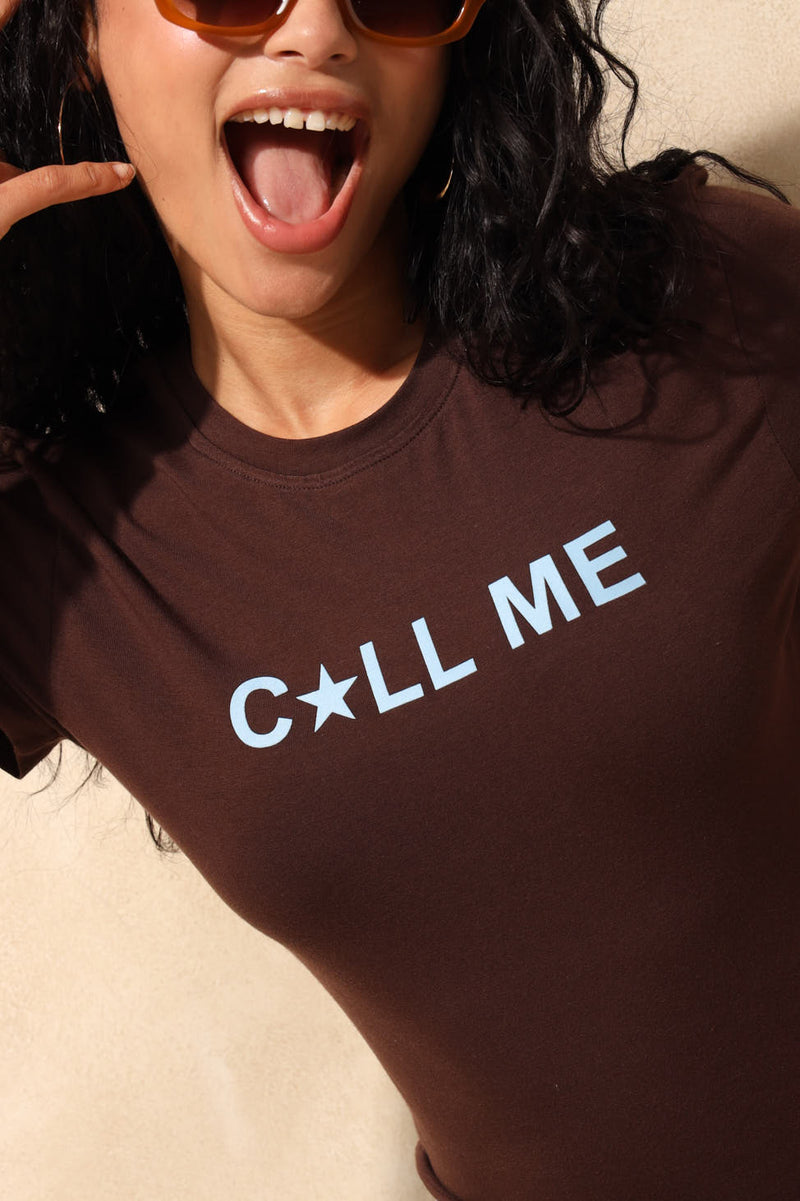 Call Me Baby Tee - Chocolate