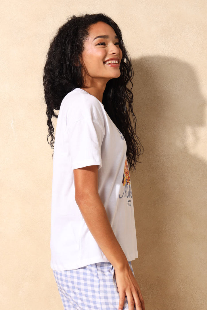 Screen Knit Sleep Tee - White