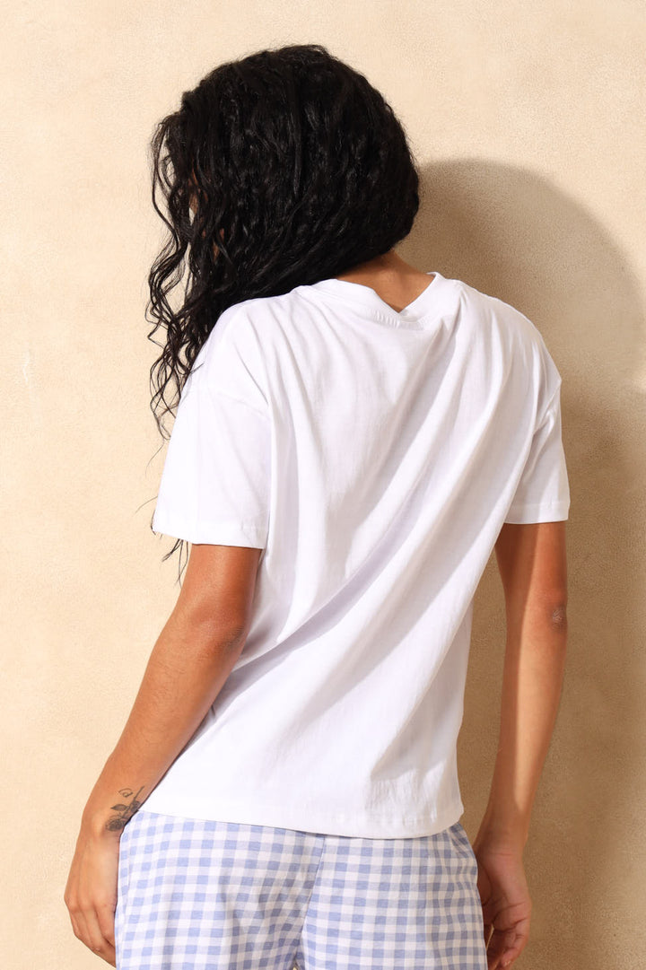 Screen Knit Sleep Tee - White